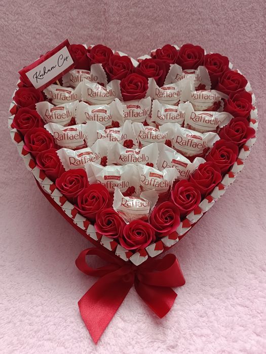 Walentynki, słodkie serce, róże mydlane