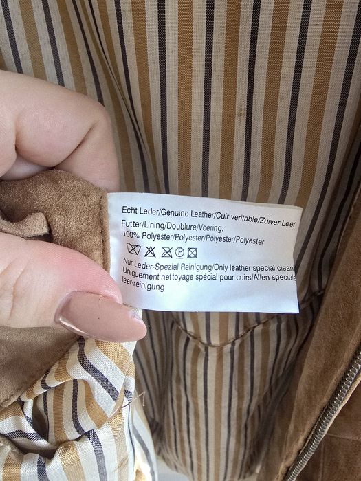 Kurtka ze skóry naturalnej zamsz XL męska bomber pilotka brązowa