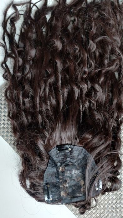 Włosy Toper kręcony ciemny brąz