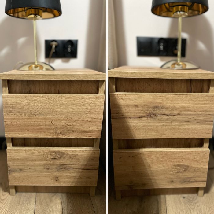 Szafki nocne stoliki dąb wotan zestaw dwie szuflady