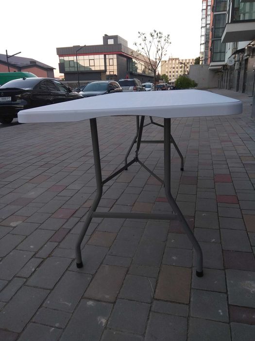 стіл розкладний 180см пластиковий білий садовий, раскладной стол