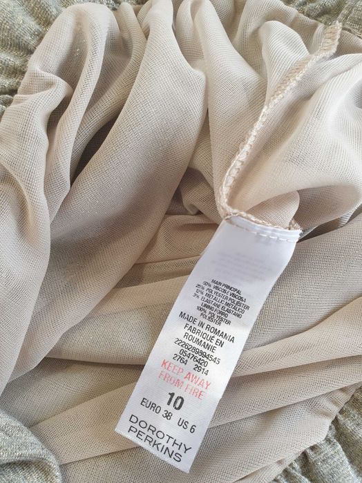 Bluzka z kryształkami i złotą nitką, 60%wiskoza,DorothyPerkins, rozm.M