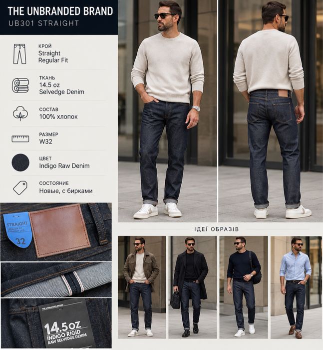 Джинси The Unbranded Brand, selvedge denim