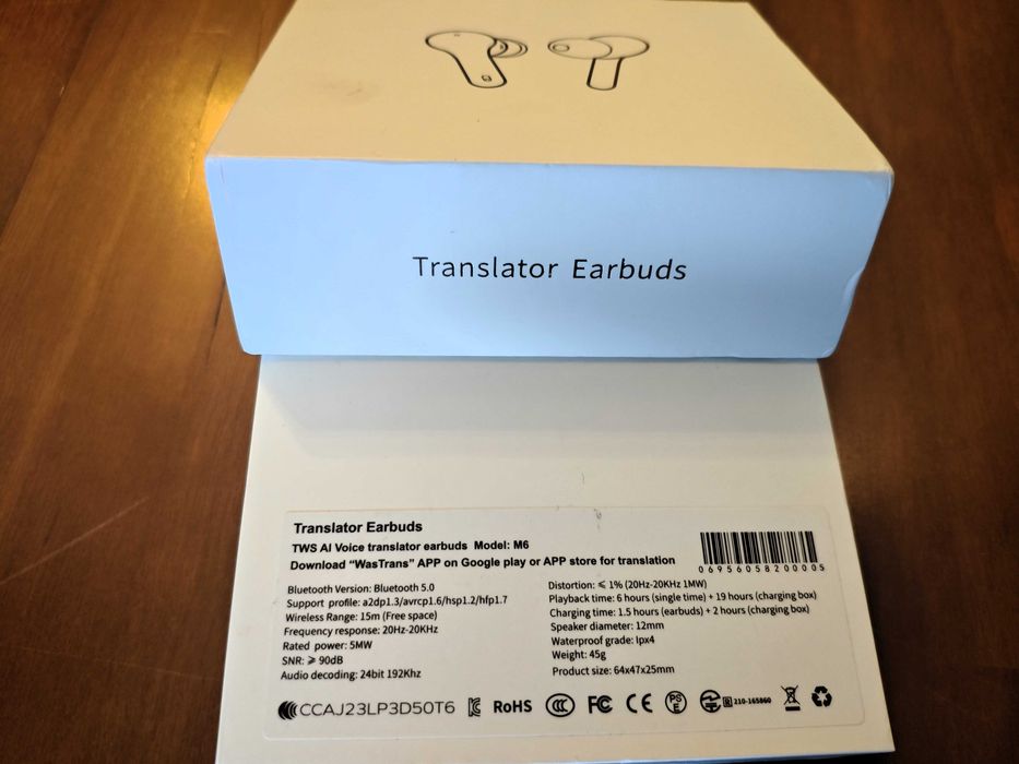 TWS AI Voice Translator Earbuds (Modelo M6)