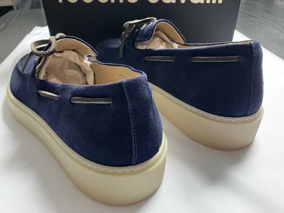 Roberto Cavalli meskie mokasyny skorzane granatowe roz.44