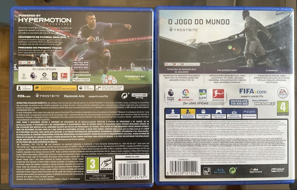 Fifa 18 e 22 Playstation 4