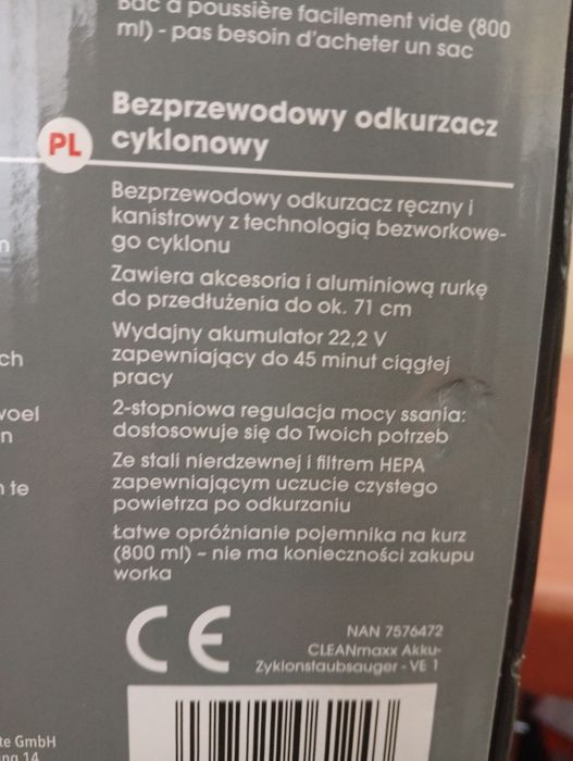 Odkurzacz sama jednostka