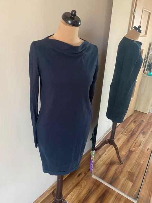 Tatuum granat sukienka dres s m 38 36 tunika material zima basic