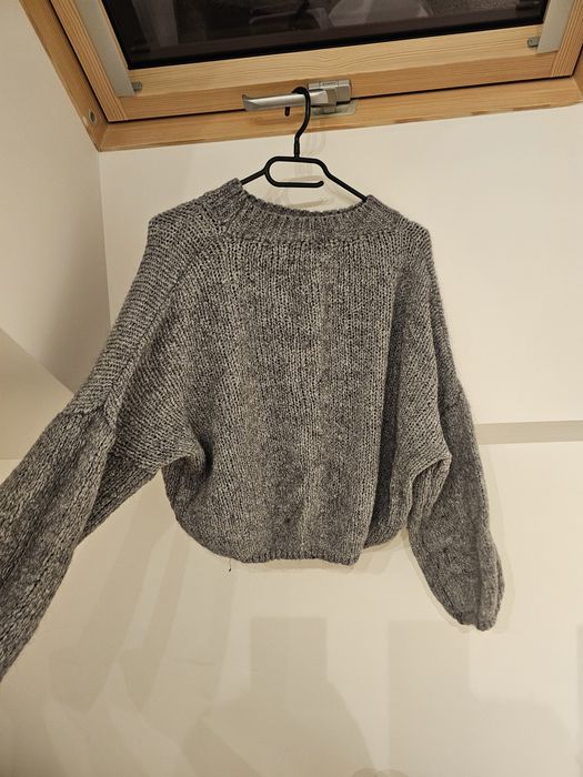 Sweterek oversize, rozmiar S, odcienie szarości