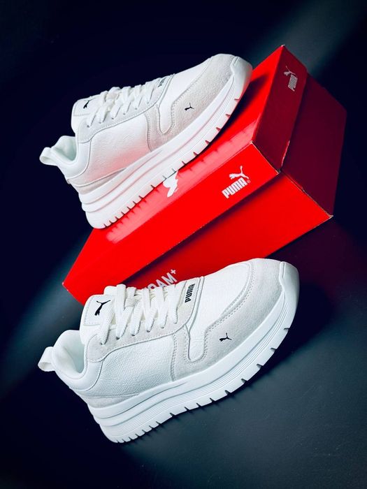 Puma шкіряні чоловічі кросівки білі для повсякденного носіння