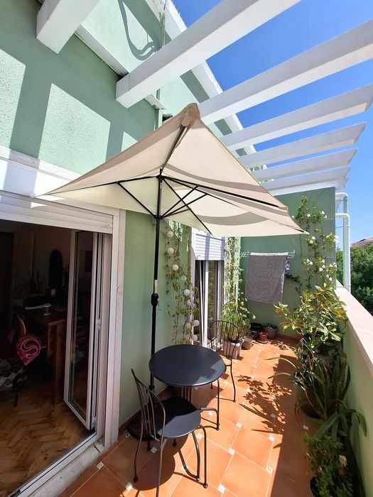 Chapeu de sol / Guarda sol retangular com base lateral