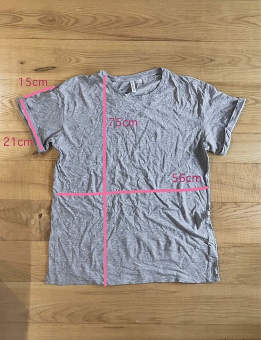 szary basic t-shirt oversize h&m