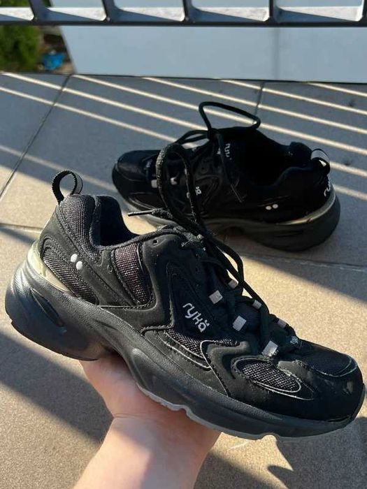 Ryka Solace 38.5 Czarne Sneakersy Sportowe Chunky Dad Shoes Y2K Stan Bardzo dobry