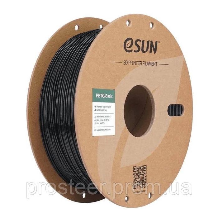 Філамент для 3D-принтера eSUN PETG-Basic Black, 1 кг