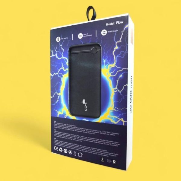 Портативний акумулятор Power Bank 20000mAh FLOW(PD20W+QC3 18W, Type C)