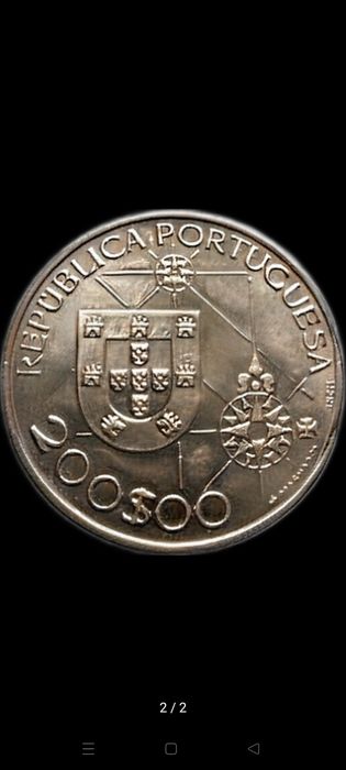 Moeda 200 Escudos III Série Descobrimentos - À Descoberta América 1992