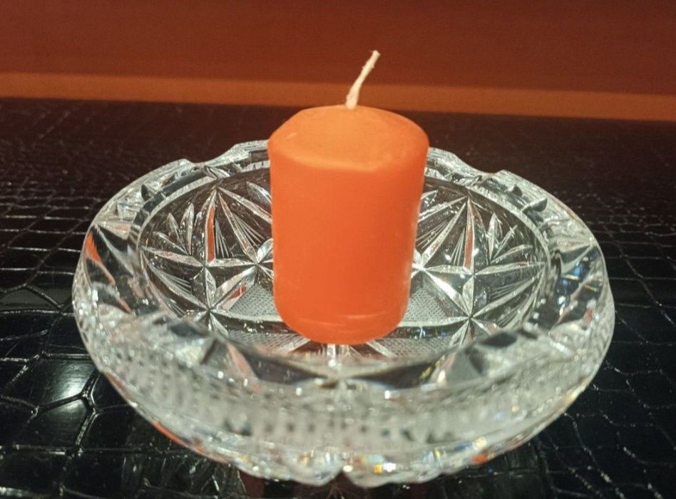 Подсвечник - пепельница хрустальная винтаж СССР