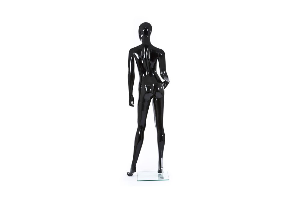 Mannequim feminino, braço na anca - preto brilhante