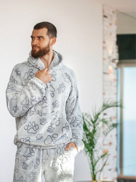 Чоловіча тепла піжама з кенгуру унісекс