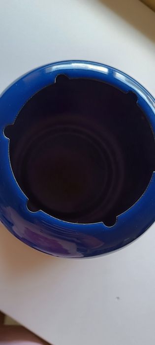 Panela de fondue azul, usada
