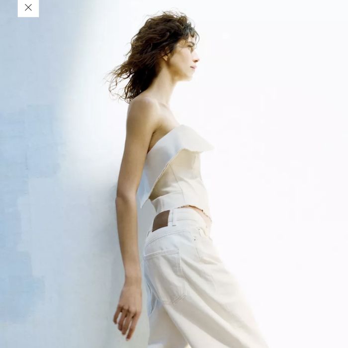 Zara білий джинсовий корсет