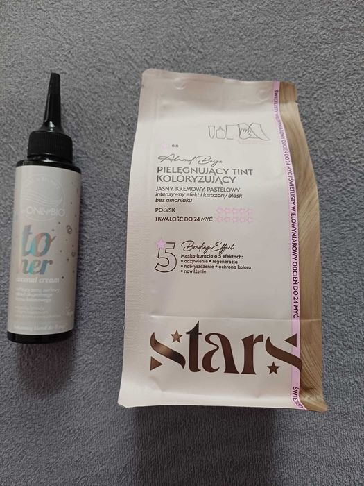 Toner tint koloryzujący do włosów kolor almond beige Stars oraz mały gratis