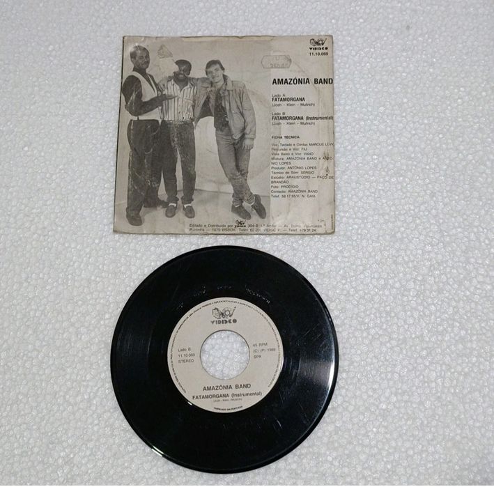 Disco Vinil Single 7'' 45 RPM Amazónia Band Fatamorgana 1989 PT Vidisc