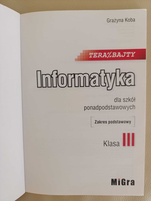 Informatyka  dla szkół ponadpodstawowych Klasa 3