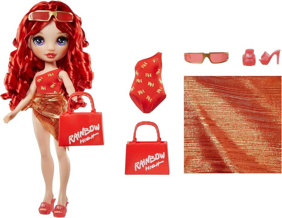 Rainbow High swim: Red Ruby, Sunny. Рейнбоу Хай пляж: Санні, Рубі