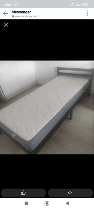 Cama de solteiro + colchão 90x200