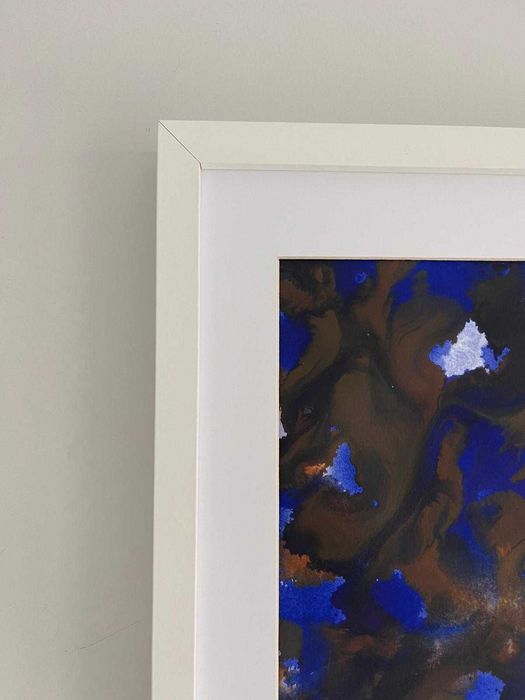 Quadro - Pintura abstrata em acrílico com moldura