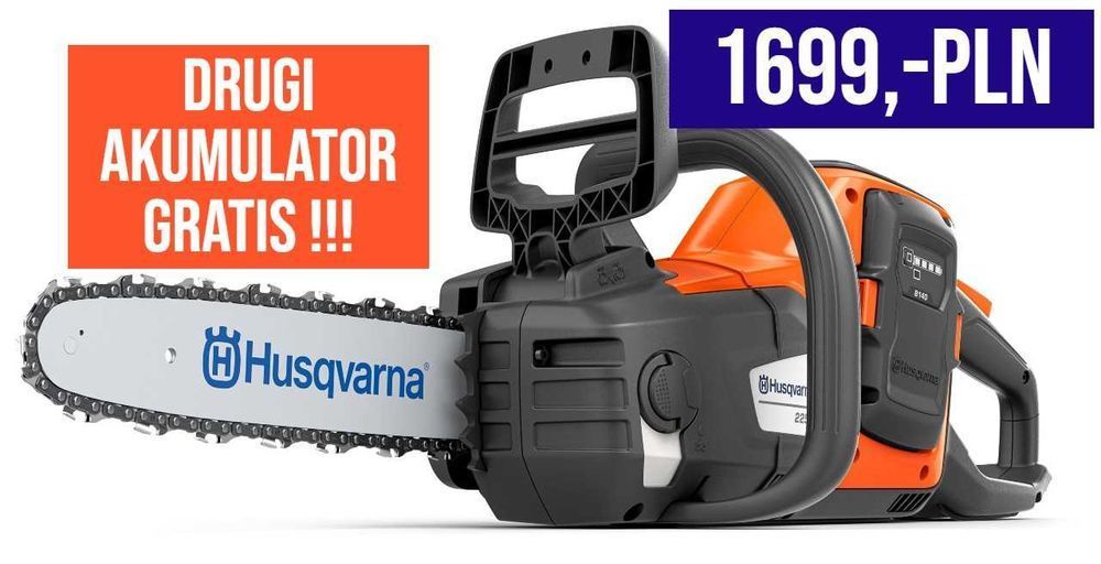 Piła Husqvarna Akumulator 225i 2xBateria 4Ah + ładowarka NowaGwarancja
