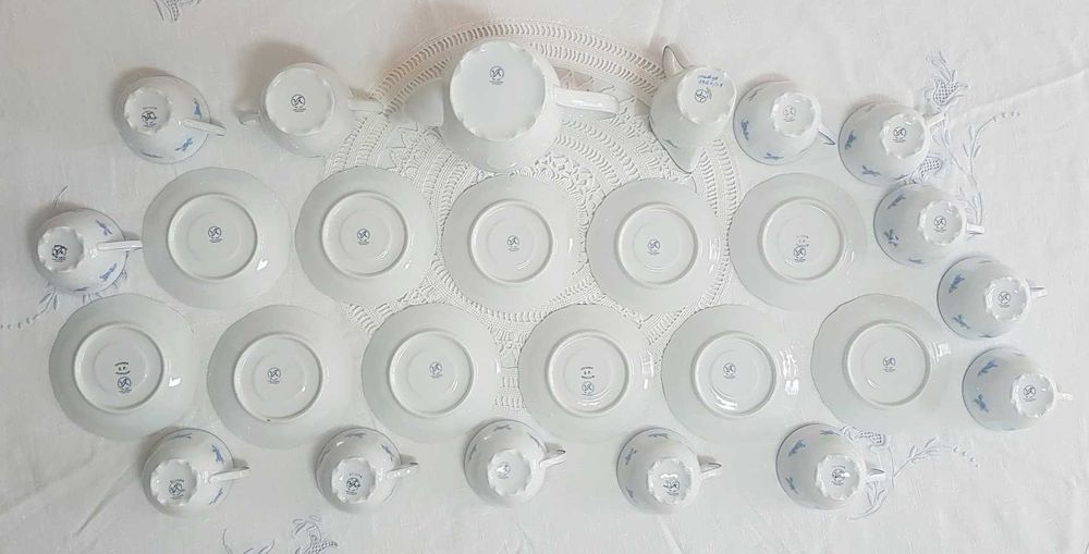 Serviço de chá porcelana 26 peças 12 pax Vista Alegre VA