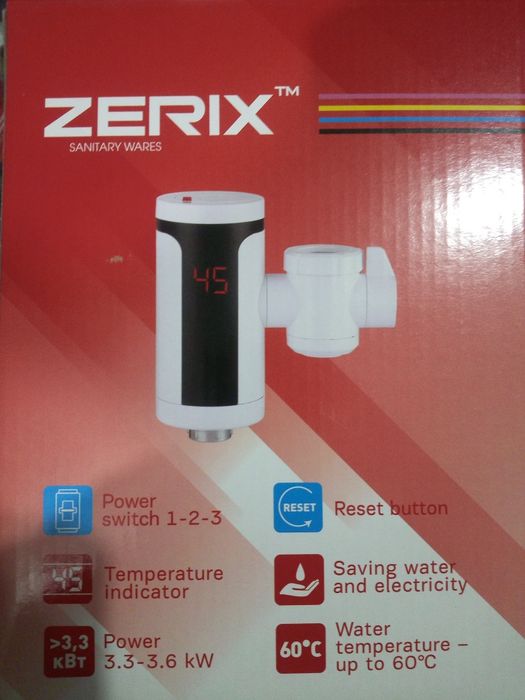 Проточный водонагреватель на кухню ZERIX ELW21 без индикатора темп.