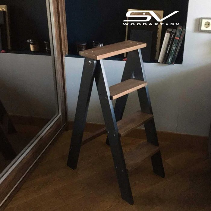 Стремянка табурет из дерева бук Барный стул / Драбина табурет з дерева