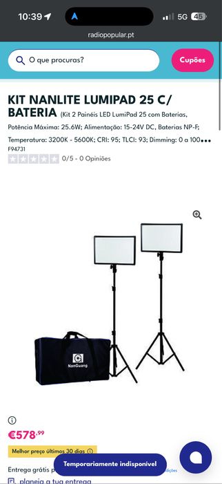 Kit Nanlite Lumipad 25 com Bateria