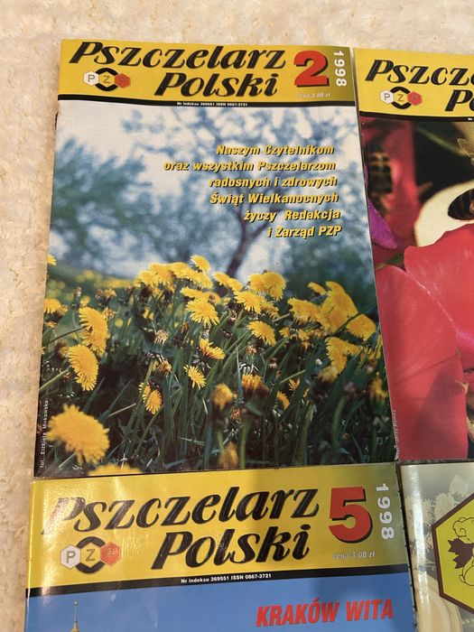 Czasopismo Pszczelarz Polski 1998 nr 2,4,5 + katalog gratis