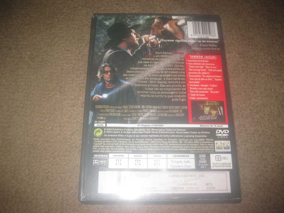 DVD "A Janela Secreta" com Johnny Depp