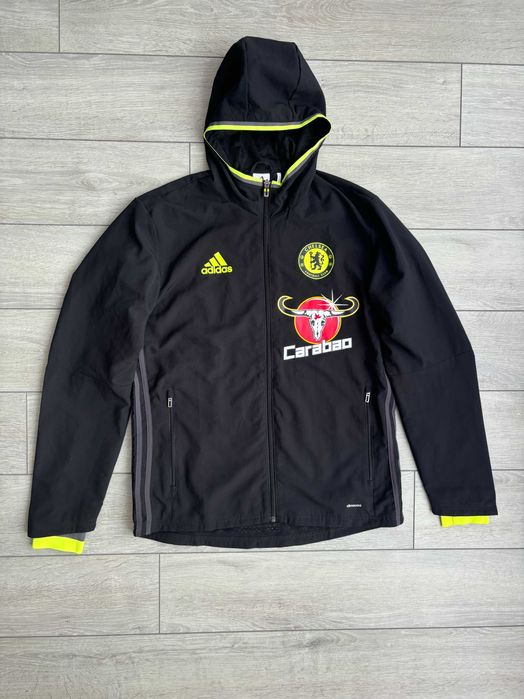 Chelsea Carabao Adidas Black Football Soccer Size M Розмір Адідас Челсі Анлія Чорна Чоловіча Футбольна Спортивна Куртка Вітрівка Ветровка Оригінал