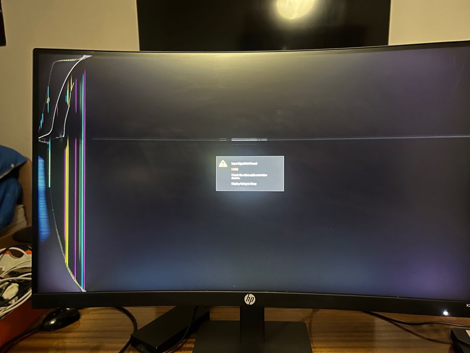 HP X27qc 27" QHD 144 Hz Curved – uszkodzona matryca / na części