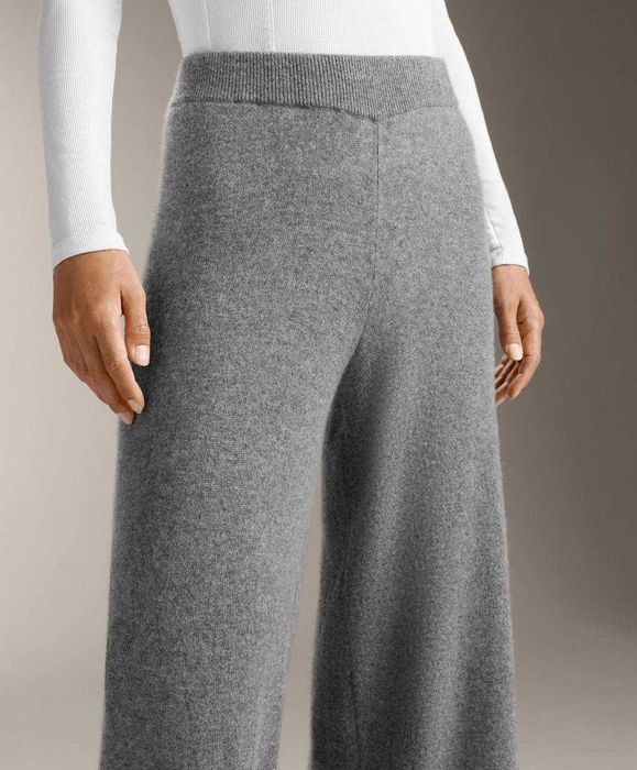 Жіночі кашемірові штани OYSHO Straight Leg сірий меланж S 100% кашемір