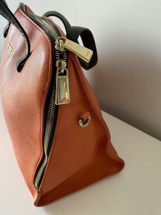 Mala  FURLA  castanho e laranja