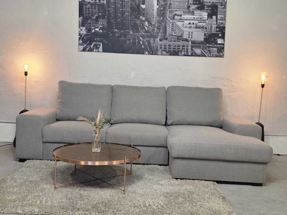 Szary narożnik klasyczny 275x145 | TRANSPORT GRATIS