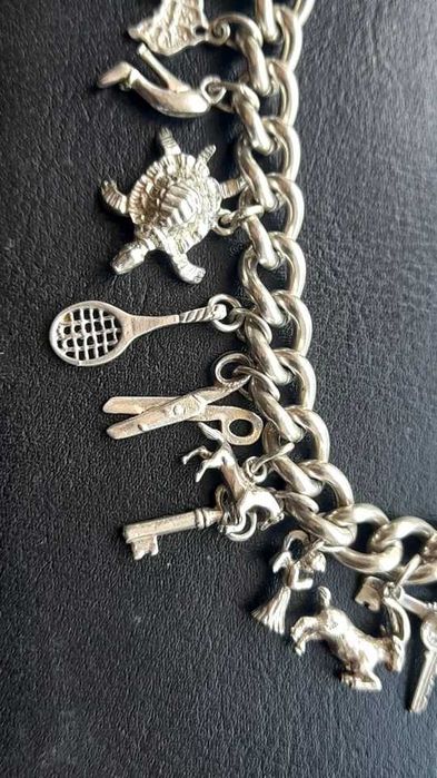 BRANSOLETKA Z LITEGO SREBRA CHARM. (52,7gm Sterling .925 srebro