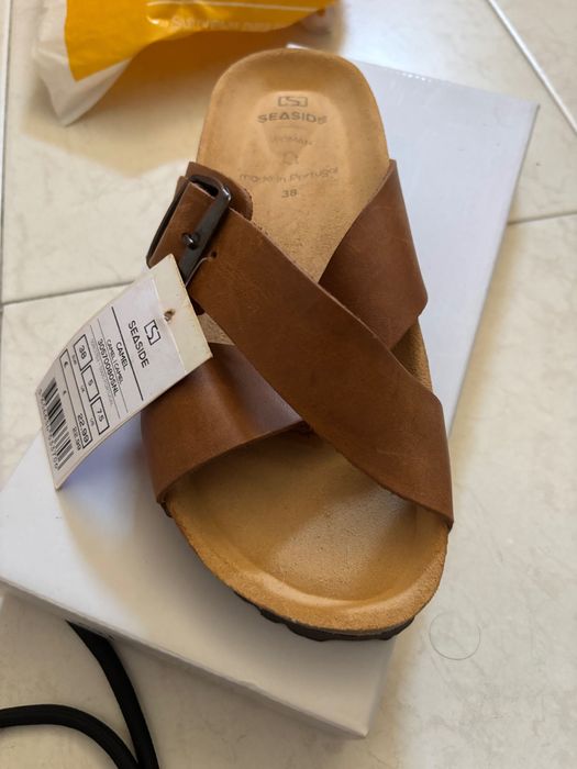 Sandália pele camel