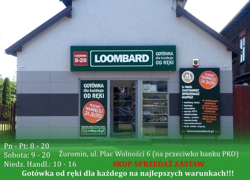 Skup Sprzedaż Zastaw Złoto!!! Żuromin Lombard ul. Plac Wolności 6