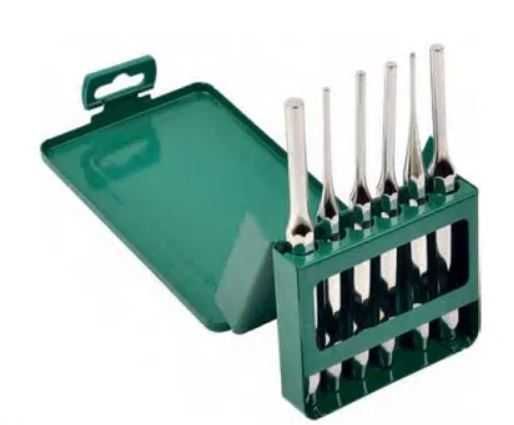 Jogo 6 Punções Cavilha Cromadas