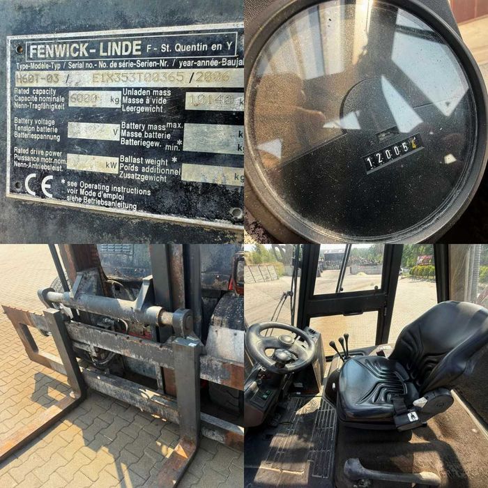 wózek widłowy LINDE H60T-03 LPG udźwig 6.000 kg 4.10m Perkins 6-cyl Kabina