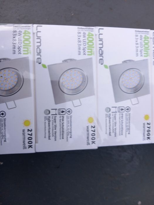 LED wpuszczany Spot 4W 83x83mm IP44 2700K 9 szt.