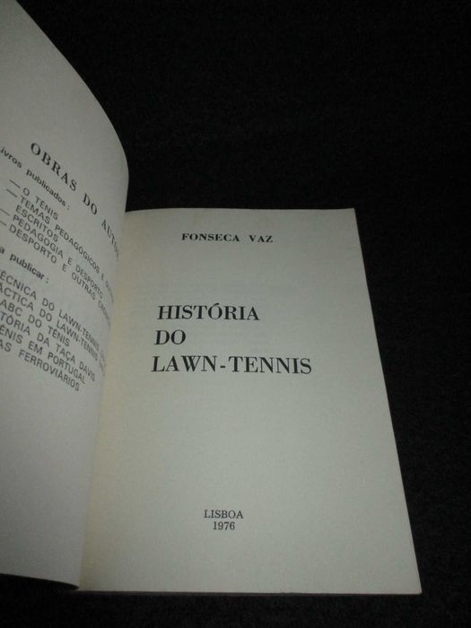 Livro História do Lawn-Tennis Fonseca Vaz